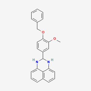 molecular formula C25H22N2O2 B11669809 2-(4-Benzyloxy-3-methoxy-phenyl)-2,3-dihydro-1H-perimidine 