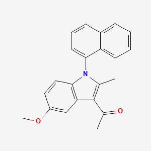 molecular formula C22H19NO2 B11669828 1-[5-methoxy-2-methyl-1-(naphthalen-1-yl)-1H-indol-3-yl]ethanone 