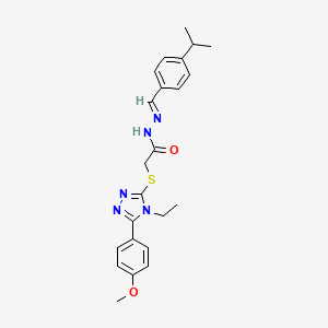 2-{[4-ethyl-5-(4-methoxyphenyl)-4H-1,2,4-triazol-3-yl]thio}-N'-[(E)-(4-isopropylphenyl)methylidene]acetohydrazide