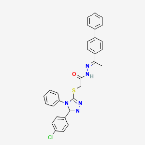 N'-[(1E)-1-(biphenyl-4-yl)ethylidene]-2-{[5-(4-chlorophenyl)-4-phenyl-4H-1,2,4-triazol-3-yl]sulfanyl}acetohydrazide