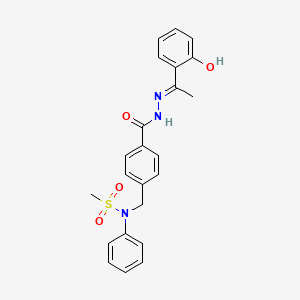 N-[4-({(2E)-2-[1-(2-hydroxyphenyl)ethylidene]hydrazinyl}carbonyl)benzyl]-N-phenylmethanesulfonamide