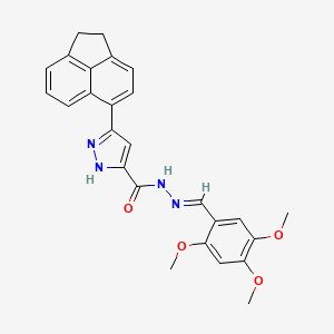 3-(1,2-dihydroacenaphthylen-5-yl)-N'-[(E)-(2,4,5-trimethoxyphenyl)methylidene]-1H-pyrazole-5-carbohydrazide