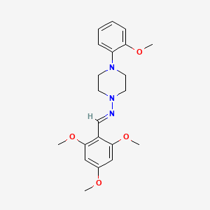 molecular formula C21H27N3O4 B11669901 [4-(2-Methoxy-phenyl)-piperazin-1-yl]-(2,4,6-trimethoxy-benzylidene)-amine 