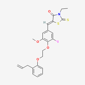 (5Z)-3-ethyl-5-(3-iodo-5-methoxy-4-{2-[2-(prop-2-en-1-yl)phenoxy]ethoxy}benzylidene)-2-thioxo-1,3-thiazolidin-4-one