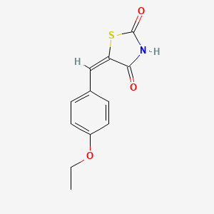 molecular formula C12H11NO3S B11669921 (5E)-5-[(4-ethoxyphenyl)methylidene]-1,3-thiazolidine-2,4-dione 