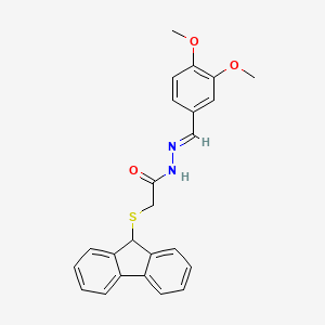 N'-[(E)-(3,4-dimethoxyphenyl)methylidene]-2-(9H-fluoren-9-ylsulfanyl)acetohydrazide