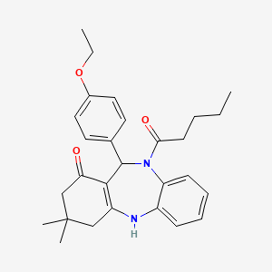 11-(4-ethoxyphenyl)-3,3-dimethyl-10-pentanoyl-2,3,4,5,10,11-hexahydro-1H-dibenzo[b,e][1,4]diazepin-1-one