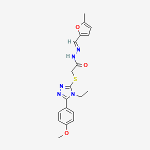 2-{[4-Ethyl-5-(4-methoxyphenyl)-4H-1,2,4-triazol-3-YL]sulfanyl}-N'-[(E)-(5-methyl-2-furyl)methylidene]acetohydrazide