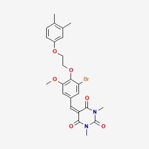 5-({3-Bromo-4-[2-(3,4-dimethylphenoxy)ethoxy]-5-methoxyphenyl}methylidene)-1,3-dimethyl-1,3-diazinane-2,4,6-trione