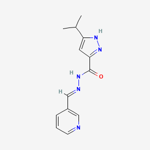 5-(propan-2-yl)-N'-[(E)-pyridin-3-ylmethylidene]-1H-pyrazole-3-carbohydrazide