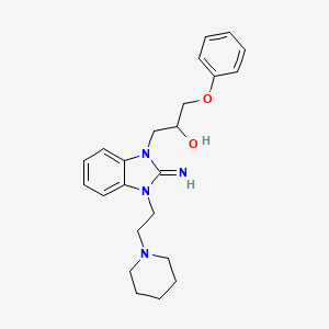 molecular formula C23H30N4O2 B11670041 1-{2-imino-3-[2-(piperidin-1-yl)ethyl]-2,3-dihydro-1H-benzimidazol-1-yl}-3-phenoxypropan-2-ol 