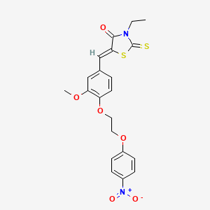 (5Z)-3-ethyl-5-{3-methoxy-4-[2-(4-nitrophenoxy)ethoxy]benzylidene}-2-thioxo-1,3-thiazolidin-4-one