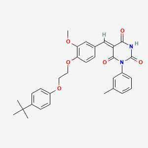 (5Z)-5-{4-[2-(4-tert-butylphenoxy)ethoxy]-3-methoxybenzylidene}-1-(3-methylphenyl)pyrimidine-2,4,6(1H,3H,5H)-trione