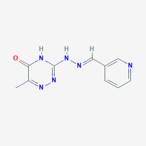 molecular formula C10H10N6O B11670052 6-methyl-3-[(2E)-2-(pyridin-3-ylmethylidene)hydrazinyl]-1,2,4-triazin-5(4H)-one 