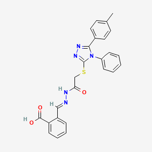 2-{(E)-[2-({[5-(4-methylphenyl)-4-phenyl-4H-1,2,4-triazol-3-yl]sulfanyl}acetyl)hydrazinylidene]methyl}benzoic acid