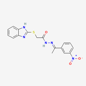 2-(1H-Benzimidazol-2-ylthio)-N'-(1-(3-nitrophenyl)ethylidene)acetohydrazide