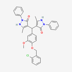 4,4'-({4-[(2-chlorobenzyl)oxy]-3-methoxyphenyl}methylene)bis(3-methyl-1-phenyl-1H-pyrazol-5-ol)