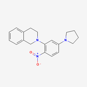 molecular formula C19H21N3O2 B11670143 2-[2-Nitro-5-(pyrrolidin-1-yl)phenyl]-1,2,3,4-tetrahydroisoquinoline 