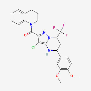 [3-chloro-5-(3,4-dimethoxyphenyl)-7-(trifluoromethyl)-4,5,6,7-tetrahydropyrazolo[1,5-a]pyrimidin-2-yl](3,4-dihydroquinolin-1(2H)-yl)methanone