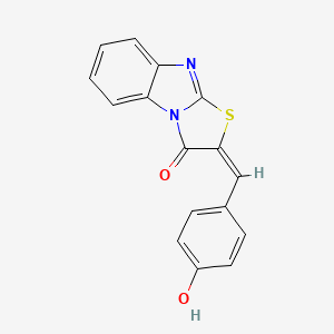 molecular formula C16H10N2O2S B11670170 2-((4-Hydroxyphenyl)methylene)thiazolo(3,2-a)benzimidazol-3(2H)-one CAS No. 23983-07-5