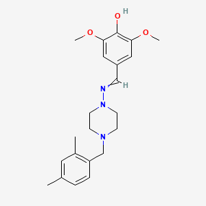 molecular formula C22H29N3O3 B11670184 4-({[4-(2,4-Dimethylbenzyl)piperazin-1-yl]imino}methyl)-2,6-dimethoxyphenol 