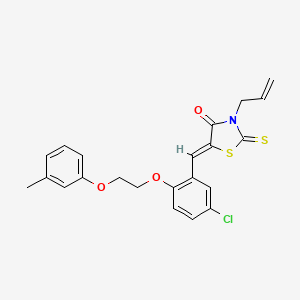 molecular formula C22H20ClNO3S2 B11670192 (5Z)-5-{5-chloro-2-[2-(3-methylphenoxy)ethoxy]benzylidene}-3-(prop-2-en-1-yl)-2-thioxo-1,3-thiazolidin-4-one 