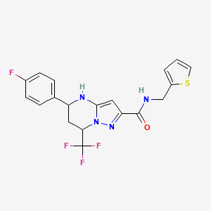 5-(4-fluorophenyl)-N-(thiophen-2-ylmethyl)-7-(trifluoromethyl)-4,5,6,7-tetrahydropyrazolo[1,5-a]pyrimidine-2-carboxamide