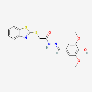 2-(1,3-benzothiazol-2-ylsulfanyl)-N'-[(E)-(4-hydroxy-3,5-dimethoxyphenyl)methylidene]acetohydrazide