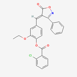 2-ethoxy-4-{[5-oxo-3-phenyl-4(5H)-isoxazolyliden]methyl}phenyl 2-chlorobenzoate