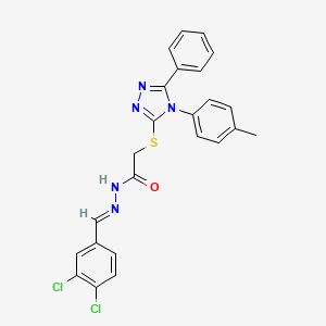 N'-[(E)-(3,4-dichlorophenyl)methylidene]-2-{[4-(4-methylphenyl)-5-phenyl-4H-1,2,4-triazol-3-yl]sulfanyl}acetohydrazide