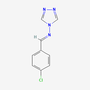 molecular formula C9H7ClN4 B11670255 1,2,4-Triazole, 4-(4-chlorobenzylidenamino)- 