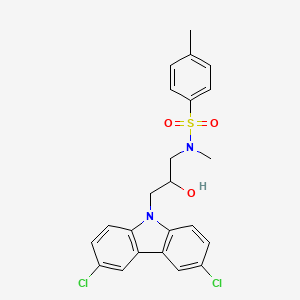 molecular formula C23H22Cl2N2O3S B11670271 N-[3-(3,6-dichloro-9H-carbazol-9-yl)-2-hydroxypropyl]-N,4-dimethylbenzenesulfonamide 