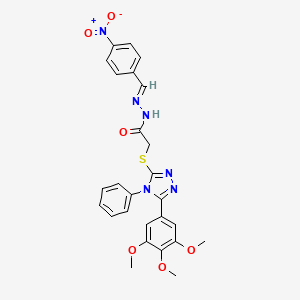 N'-[(E)-(4-nitrophenyl)methylidene]-2-{[4-phenyl-5-(3,4,5-trimethoxyphenyl)-4H-1,2,4-triazol-3-yl]sulfanyl}acetohydrazide