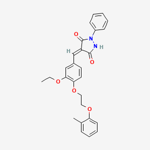 (4E)-4-{3-ethoxy-4-[2-(2-methylphenoxy)ethoxy]benzylidene}-1-phenylpyrazolidine-3,5-dione