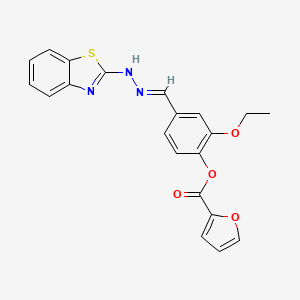 4-{(E)-[2-(1,3-benzothiazol-2-yl)hydrazinylidene]methyl}-2-ethoxyphenyl furan-2-carboxylate