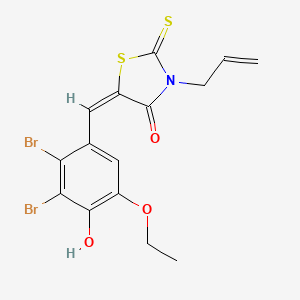 (5E)-5-(2,3-dibromo-5-ethoxy-4-hydroxybenzylidene)-3-(prop-2-en-1-yl)-2-thioxo-1,3-thiazolidin-4-one