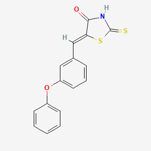 molecular formula C16H11NO2S2 B11670365 (5Z)-5-[(3-phenoxyphenyl)methylidene]-2-sulfanylidene-1,3-thiazolidin-4-one 