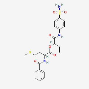 1-[(4-Sulfamoylphenyl)carbamoyl]propyl 4-(methylsulfanyl)-2-(phenylformamido)butanoate