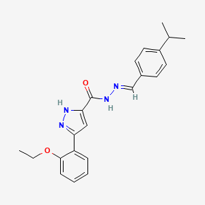 molecular formula C22H24N4O2 B11670381 3-(2-Ethoxyphenyl)-N'-(4-isopropylbenzylidene)-1H-pyrazole-5-carbohydrazide CAS No. 302917-89-1