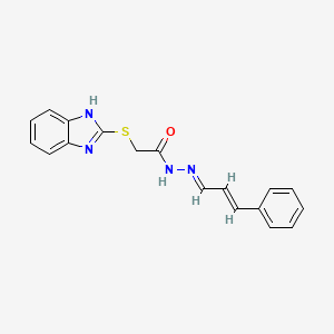 molecular formula C18H16N4OS B11670392 2-(1H-benzimidazol-2-ylsulfanyl)-N'-[(1E,2E)-3-phenylprop-2-en-1-ylidene]acetohydrazide 