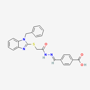 4-[(E)-({[(1-benzyl-1H-benzimidazol-2-yl)thio]acetyl}hydrazono)methyl]benzoic acid