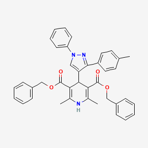 dibenzyl 2,6-dimethyl-4-[3-(4-methylphenyl)-1-phenyl-1H-pyrazol-4-yl]-1,4-dihydro-3,5-pyridinedicarboxylate