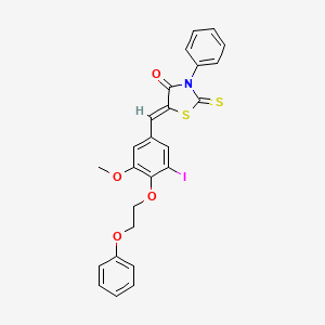 (5Z)-5-[3-iodo-5-methoxy-4-(2-phenoxyethoxy)benzylidene]-3-phenyl-2-thioxo-1,3-thiazolidin-4-one