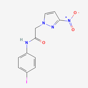 molecular formula C11H9IN4O3 B11670425 N-(4-Iodophenyl)-2-(3-nitro-1H-pyrazol-1-yl)acetamide 