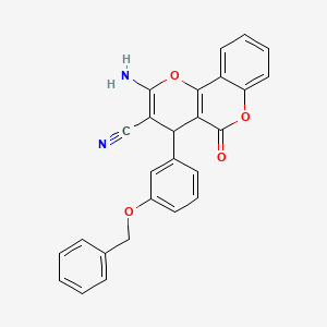 molecular formula C26H18N2O4 B11670442 2-amino-4-[3-(benzyloxy)phenyl]-5-oxo-4H,5H-pyrano[3,2-c]chromene-3-carbonitrile CAS No. 4587-28-4