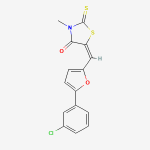 (5E)-5-{[5-(3-chlorophenyl)furan-2-yl]methylidene}-3-methyl-2-thioxo-1,3-thiazolidin-4-one