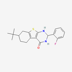 molecular formula C20H23FN2OS B11670461 7-Tert-butyl-2-(2-fluorophenyl)-1,2,5,6,7,8-hexahydro[1]benzothieno[2,3-d]pyrimidin-4-ol 