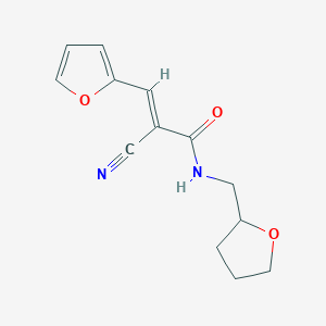 molecular formula C13H14N2O3 B11670477 2-Cyano-3-furan-2-yl-N-(tetrahydro-furan-2-ylmethyl)-acrylamide 