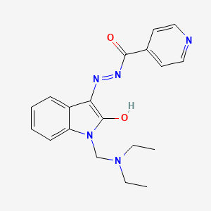 molecular formula C19H21N5O2 B11670484 N'-{(3Z)-1-[(diethylamino)methyl]-2-oxo-1,2-dihydro-3H-indol-3-ylidene}pyridine-4-carbohydrazide 