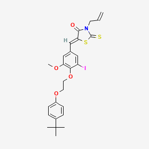 (5Z)-5-{4-[2-(4-tert-butylphenoxy)ethoxy]-3-iodo-5-methoxybenzylidene}-3-(prop-2-en-1-yl)-2-thioxo-1,3-thiazolidin-4-one